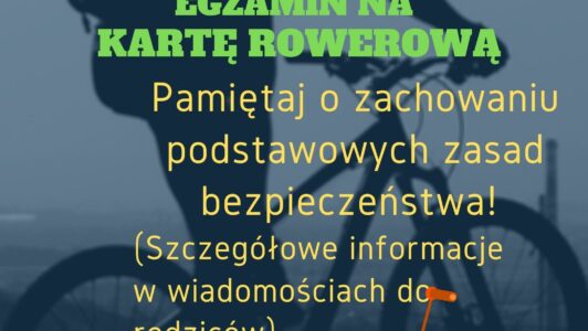 Egzamin piątoklasisty na kartę rowerową.