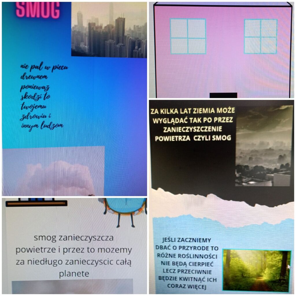 Plakaty ekologiczne w wykonaniu uczniów klas piątych