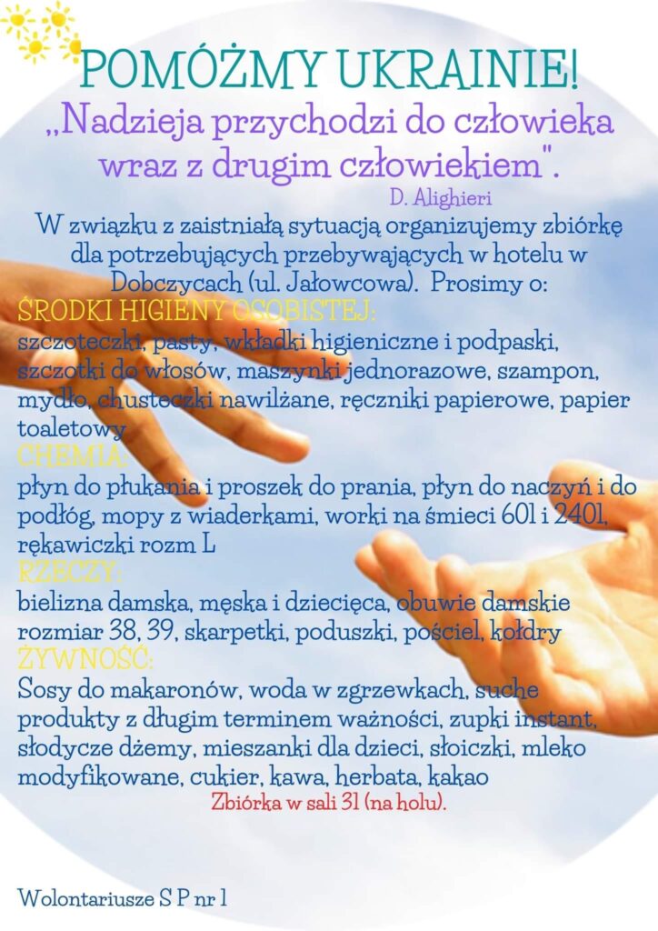 Zbiórka żywnosci dla potrzebujących przybyłych z Ukrainy