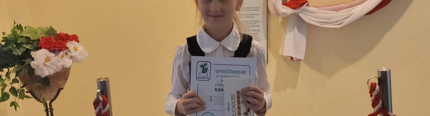 Wyróżnienie w Wojewódzkim Konkursie Ortograficznym ” Kaktus”