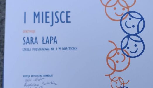 Sara Łapa uczennica kl.5b Laureatką Wojewódzkiego Konkursu Plastycznego!