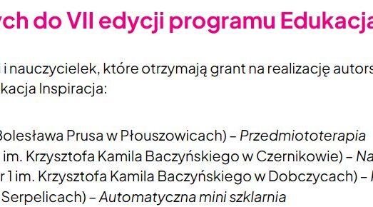 VII edycja programu „Edukacja Inspiracja”