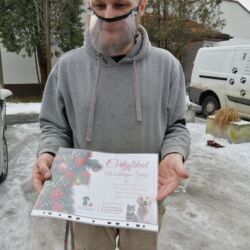 Otrzymaliśmy certyfikat z podziękowaniem za pomoc zwierzętom