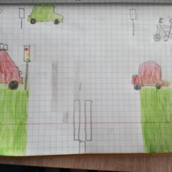 Makieta ze skrzyżowaniem wykonana przez uczennicę klasy 4b