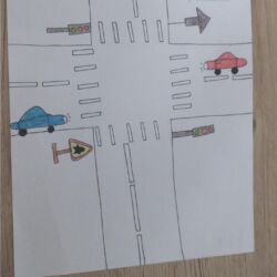 Makieta ze skrzyżowaniem wykonana przez uczennicę klasy 4b